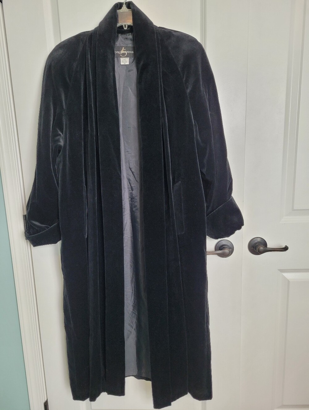 Vintage JS Collections Black Velvet Whimsigoth Opera Coat Duster Size M Canada
